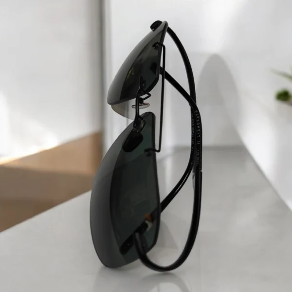 Flexible Non Polarized FA Sunglasses Square Shaped Black Color For Unisex