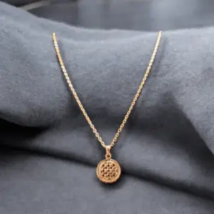 Rose Gold-Colored Pendant With Chain