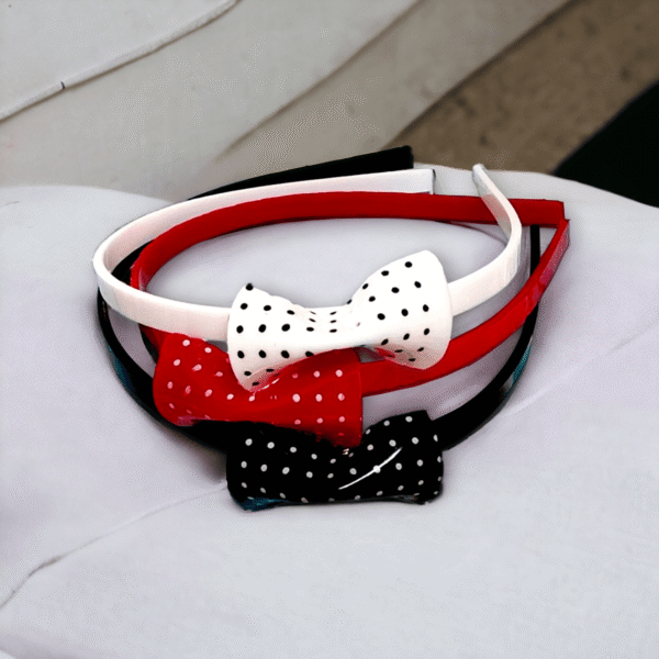 Polka Dot  Cute Bow Headbands [Pack Of 3]