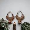 Rose Gold Hoop Earrings with Jhumka Stone