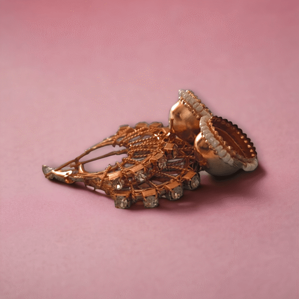 Rose Gold  Hoop Earrings with Jhumka, Stone And Pearl Accents