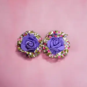 1000075691.png Set Of Purple Rose Alligator Hair Clips For Girls/Kids