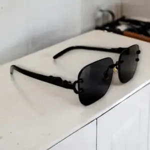 Rectangular Black Rimless Sunglasses For All Men & Women