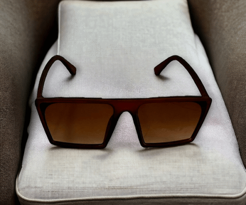 Girlish Rectangular Oversized Brown Framed Sunglasses