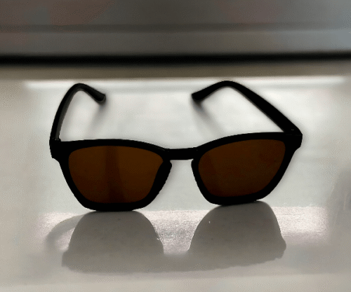 Wayfarer Shaped Brown Sunglasses With Black Frame For Girl/Women