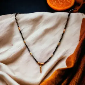 Luxurious Black Onyx and Gold Bead Mangalsutra - A Symbol of Eternal Love and Grace