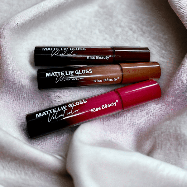 Set Of 3 Kiss Beauty Matte Gloss Liquid Lipstick