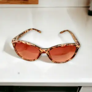 Leopard Print Cat Eye Shaped Sunglasses With Stones On The Temple