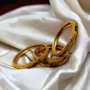 4 Piece Traditional Golden Bangles Set For Women