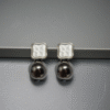 Pearl Glint Dual-Tone Stud Earrings
