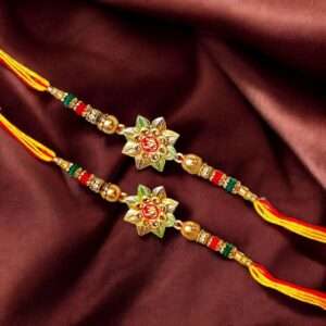 Graceful Strength Om Lotus Rakhi Set of 2